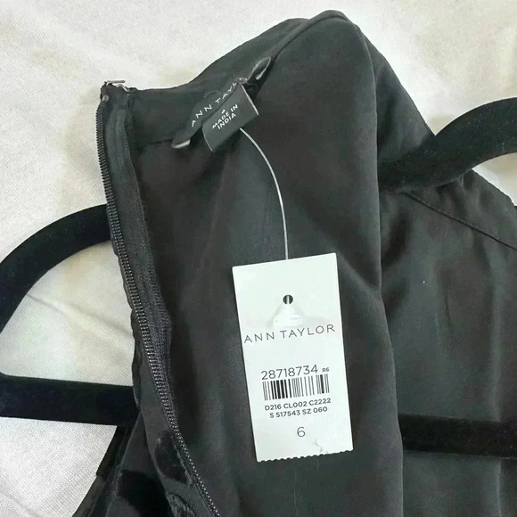 Ann Taylor Womens 6 Black Cheetah Velvet Mock Neck Party Sheath Dress Sleeveless - Picture 6 of 11